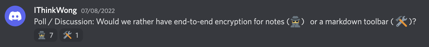 end-to-end encryption discord poll